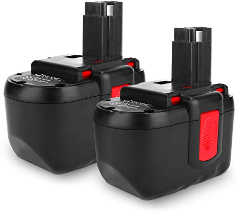CELLONIC 2X Ersatz Akku für Bosch GSB 24,GML 24 V-CD, GBH 24 VF, GML 24 V Ersatzakku BAT030, 2607335445, 2607335510, 2607335561, 2607335268 24V 3Ah NiMH Batterie Werkzeugakku