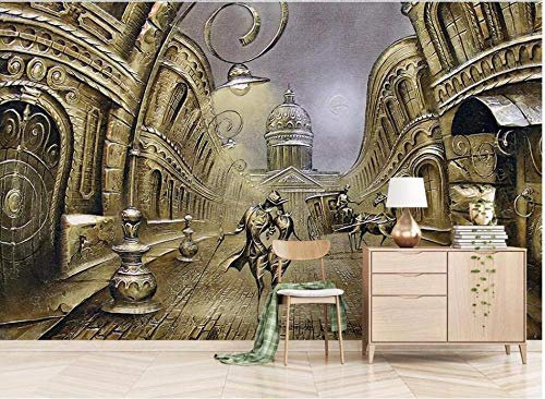 Papier peint intissé - Décoration Murale XXL Européen en relief voiture rétro couple Street View TV canapé fond peinture murale 3D Papier Peint Photo Mural