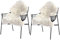 EUGAD 0036YMDZ-2 2er Faux Lammfell Schaffell Kunstfell Teppich Bettvorleger Longhair Fell Optik Gemütliches Schaffell Bettvorleger Sofa Matte Weiß 60x90cm