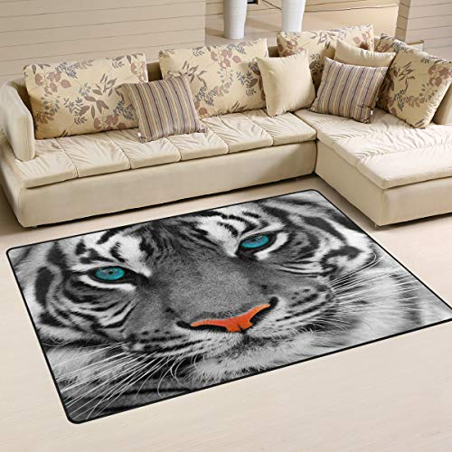 Mnsruu Teppich mit Tiger-Motiv, rutschfest, für Wohnzimmer, Schlafzimmer, 50 x 80 cm