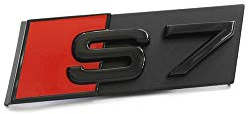 Audi 4K8071805 Schriftzug S7 schwarz/rot Tuning Exclusive Kühlergrill Clip Black Edition Emblem