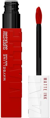 Maybelline Super Stay Matte Ink Liquid Lipstick Makeup, Long Lasting High Impact Color, Up to 16H Wear, Exhilarator, Ruby Red, 1 Count, Packaging May Vary