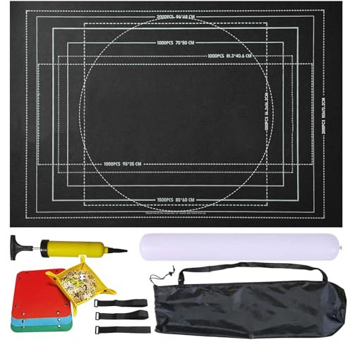 Puzzlematte für Puzzles,Jigsaw Rolls,mit bis 1500 2000 3000 Puzzle Teile Puzzle Pad Puzzleunterlage Puzzle Rollmatte,praktisches Zubehör zur Aufbewahrung von Puzzles (Schwarz, für 2000PCS)