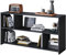 ELEGANT 3 Tier Low Bookcase Wooden Bookshelf Storage Shelving for Home Office Bedroom Living Room Black Bookcase with Open Cubes and Shelves