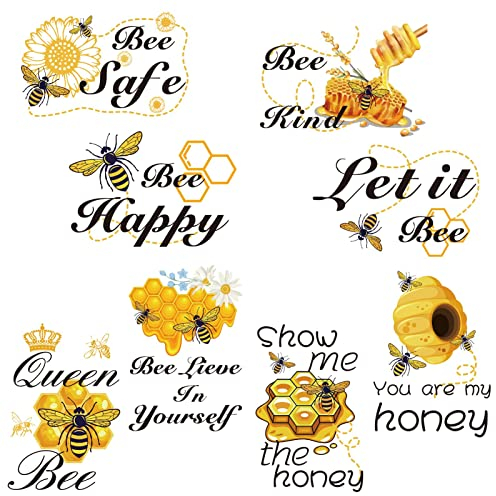 craspire Bee Happy Funny Stickers Honey Bee Window Decor Decals Let It Bee Inspirierende Zitate Hummel Wandtattoos Für Küche Büro Kühlschrank Dekorationen Partyzubehör