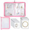 Travel Jewelry Organizer Transparent Jewelry Storage Book Set with Pocket Traveling Necklace Earring Organizer with Zipper for Ring, Bracelets, Stud (120 Grids +75 Thicken PVC Zipper Bags, Pink)