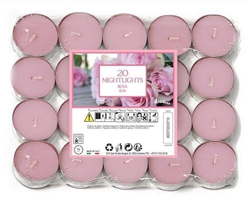 Marco Paul 20 Pack Rose Scented Candle Tealights Candles Long Burning 4 Hours Non Toxic Candles Perfect for Wax Burners Home Decor Tea Candles Scented Tealights Long Burning Tea Lights