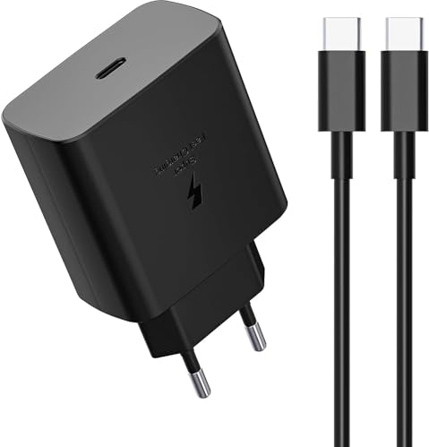 Chargeur Samsung Charge Rapide,45W Chargeur USB C Rapide Compatible avec Samsung Galaxy S23 Ultra / S23 / S23+ / S22 / S21 / S20 / Note20 / A73 / A53 / S10 Adaptateur Secteur et Câble USB C