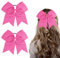 WLLHYF 2 STÜCKE Große Cheer Schleife 8 Zoll Jumbo Cheer Haarschleifen Pferdeschwanzhalter Gummiband Handgefertigt für Cheerleader Teenager Mädchen College Sport Cheerleading Schleife Haarschmuck(Rosa)
