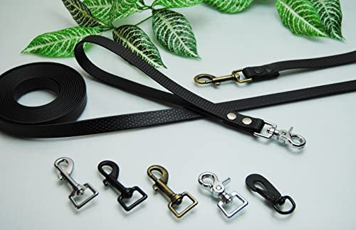 Hundeleine Gummi PVC Schwarz 20mm x 15m ohne Schlaufe schwarzer Karabiner Schleppleine Fährtenleine