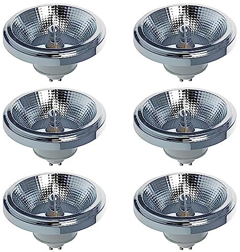 TPMAFF AR111 LED-Leuchtmittel, GU10-Reflektor, Flutlicht, 12 Watt, COB, 1200 Lumen (entspricht 100 W), 120° Abstrahlwinkel, Strahler, AC 85–265 Volt, Nicht dimmbar (6 Stück)