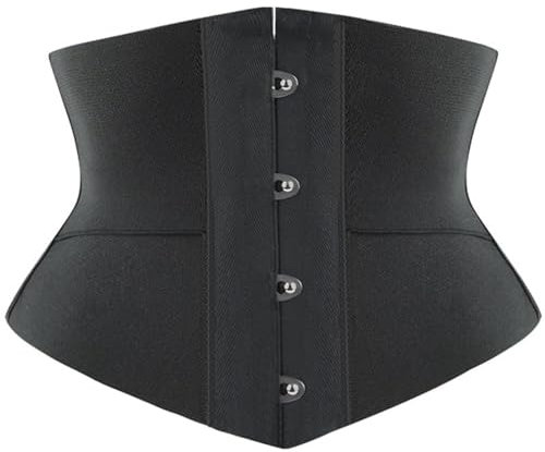 SZIVYSHI Entrenador de Cintura con Varillas de Acero Suaves, Corsé Deportivo bajo el Pecho, Moldeador de Figuras Negro (S-M)