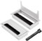 2 Piezas Pasacables Mesa Oficina, Tapa Pasacables Encastrable Embellecimiento Agujero Organizador de Cables, de Junta de Cepillo Aluminio, de 10 Piezas de Bridas (160x80mm, Plata)
