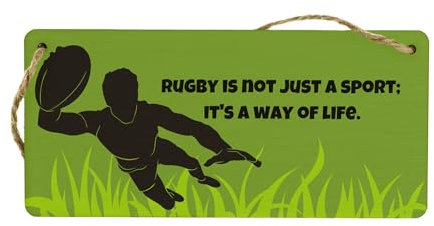 Rugby Lifestyle: Plywood Hanging Sign – Sports Wall Art & Home Décor for Him