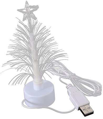 Mini Árbol De Navidad Led Alimentación USB Escritorio De Color Fibra Óptica Brillante Mini Árbol De Navidad Conexión USB Fibra para Mini con Luz De Estrella Superior Decoración