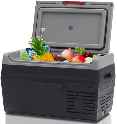 SMETA Réfrigérateur de voiture portable 20 litres pour camion, camping-car, bateau, camping et voyage, 12/24 V CC et 240 AC, -20 ℃ à 20 ℃