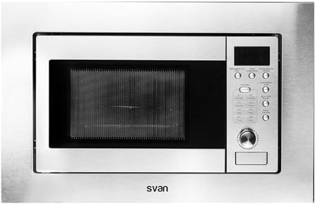 Svan Microondas 20 Litros Integrablecon Grill Inox SMWI2800DGX. 800W, Grill 1000W, 8 Programas, Modo Descongelación, Revestimiento Interior, Fácil Limpieza, Temporizador 95min.