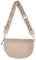 Große Crossbody Gürteltasche aus 100% Leder Umhängetasche Schultertasche mit breitem Gurt - Jaime (Taupe)