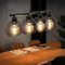 ZMH Pendelleuchte esstisch Hängelampe Schwarz: Esstischlampe Vintage Esszimmerlampe Retro E27 Hängeleuchte Küche aus Metall Industrial Pendellampe für Wohnzimmer Esszimmer - Ohne Leuchtmittel