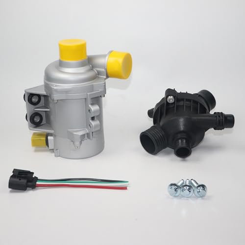 Bomba de agua eléctrica para refrigerante con termostato y tornillo 11517586925 compatible con B-MW 1er 3er 5er 6er 7er X1 E60 E90