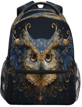 JUMBEAR Beautiful Owl Kids Backpack,Travel School Bags 16 Inch Laptop Backpack for Teenage Girls Boys -S