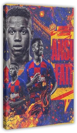 WANGCYJS Ansu Fati Poster, Fußballbild, 8 Leinwandposter, Schlafzimmer, Dekoration, Landschaft, Büro, Raumdekoration, Geschenkrahmen: 30 x 45 cm