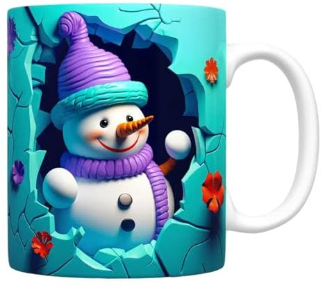 Mug Weihnachtstassen, Illusion Weihnachten Tasse Keramik Kaffeetassen, 350ml
