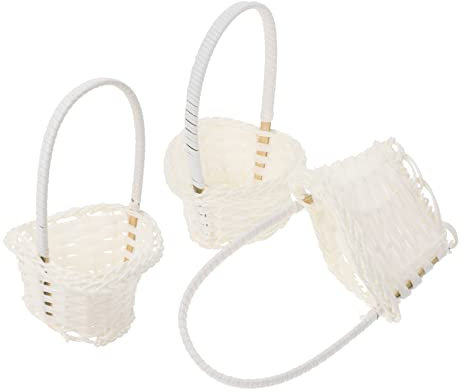 GETAJGHSD 3stücke Pastoral Stil Rattan Blumenarrangement Körbe Dekorative Aufbewahrungskörbe Für Hochzeiten Und Wohnräume Handgewebte Blumenhalter Herzform
