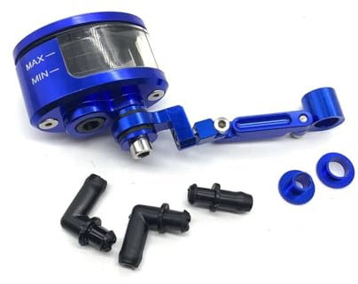 AMZCO Serbatoio del Liquido dei Freni per KA&WASAKI Z750 per 650 Coppa del Serbatoio Dell'olio Fluido del Cilindro del Serbatoio Universale per Moto(Blu,B)
