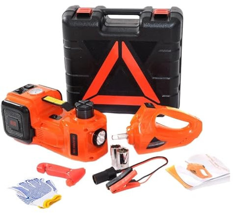 LCQSYE Farm Jack Electric Car Jack Kit 5Ton Hydraulic Car Jack With Inflatable Pump Electric Wrench Lifting Machine Air Pump Floor Jack(Orange set)