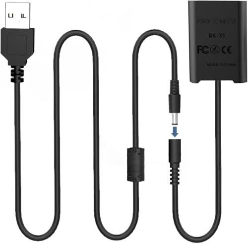 F1TP DK-X1 DC Coupler DKX1 USB Power Adapter Cable kit Replacement NP-BX1 Battery for Sony Cybershot DSC-RX1 RX1R RX100 II RX100 III RX100 IV M2 M3 M4 ZV-1M2 Cameras