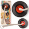 MIJOMA Vinyl Pizza Schneider – Retro Pizzaschneider im Schallplatten-Design, 21,5 cm, mit Silikon-Aufhängung und Kunststoffgriff, Party Time & Rock Look (Rot „Party Time“)