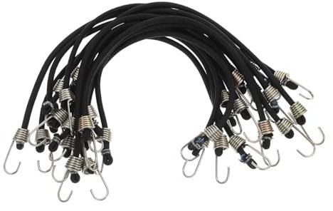 Holibanna 15 Pezzi cinghie per bagagli cinghia elastica cinghie elastiche corda elastica corde elastiche con clip cavo corda a molla corde elastiche corte con ganci ferro da stiro Black