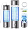IUHFSIFS Botella de agua de hidrógeno 2 en 1 - 5000PPB【Nueva tecnología SPE PEM】 Doble concentración de hidrógeno, tratamiento de agua en 3 minutos, 450 ml plata