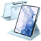 A-BEAUTY Coque Rotative Compatible avec Samsung Galaxy Tab S8 Plus 2022 / S7 FE 2021 / S7 Plus 2020 12.4 Pouces Étui Dos Transparent Antichoc, Réveil/Sommeil Auto, Bleu Ciel