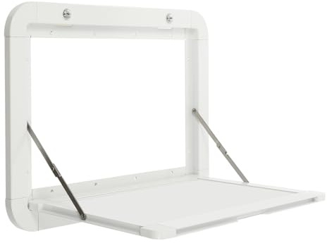 Hadwigger Wohnmobile Wandklapptisch 51 x 33cm Klappbarer Wandschreibtisch aus Aluminiumlegierung Leicht & wasserdicht Picknick Wandtisch für Van, Lastwagen, RVs,Maximale Last 20 kg (Weiß)
