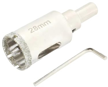 SUQIN Sega a Tazza diamantata 28mm Con Punte Guida Di Centraggio,Punta Da Trapano Diamantata Da Per Vetro Per Piastrelle, Porcellana, Vetro, Marmo, Ceramica