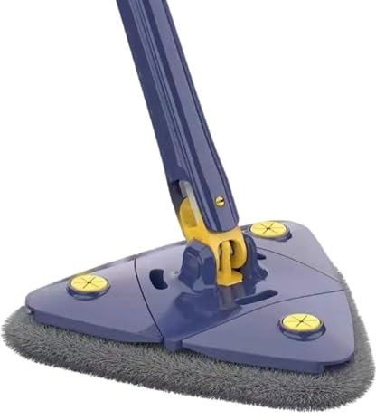 Dtaigou Fregona Giratoria y Ajustable - Mopa Triangular con Mango Largo Extensible | Ajustable Giratorio 360° para Limpieza Húmeda/Seca De Techos, Espejos, Ventanas Y Suelos