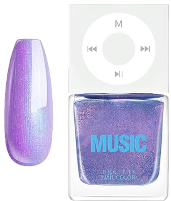 Pearl Nail Polish, Purple Nail Varnish Aurora, Pearlescent Shell Quick Dry Nail Polish, Shimmer Nail Art Polish Water-Base Breathable No Need Baking For Manicure DIY At Home