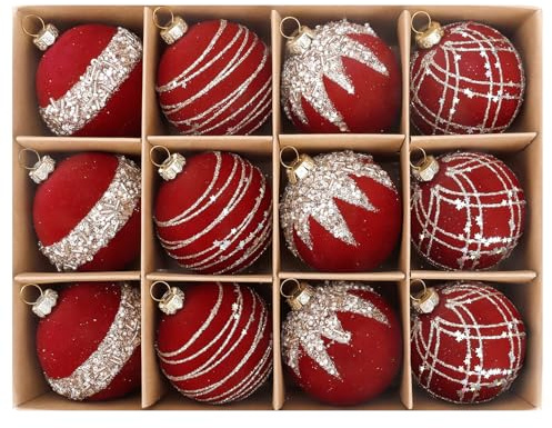 Bolas Arbol De Navidad,Adornos Arbol Navidad,12Piezas Burdeos,Christmas Decorations per Decorazioni Albero Di Natale, Decorazione Festa Di Nozze Di Vacanza