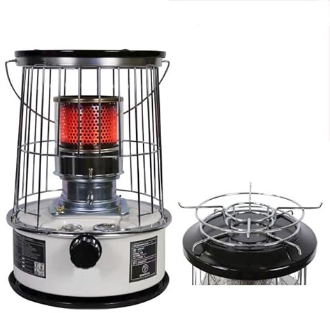 Calentador de estufa de queroseno, calentador portátil de gas para acampar y parafina con marco de altura ajustable y tanque de combustible de 6 L para calefacción interior y exterior