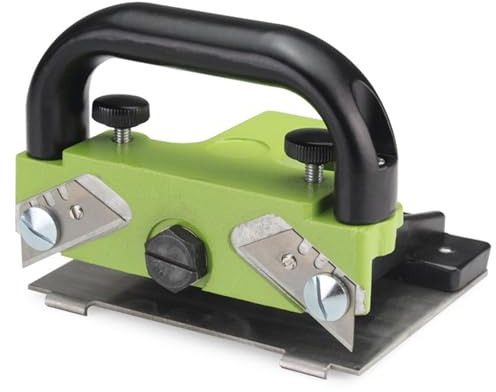 Vinyl Flooring Cutter, Adjustable Depth & Gap PVC Floor Grooving Tool with 10 Spare Blades, Manual Push Knife for Rubber & Linoleum Flooring Installation, DIY & Trade