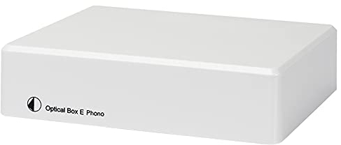Pro-Ject Optical Box E Phono, Phono Vorverstärker mit A/D Konverter & Line In/Out (Weiß)