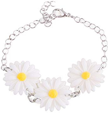 Generique - Margeriten-Armband Kostümaccessoire silber-gelb - Bunt