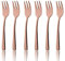 Oyster Cocktail Fork Set Rose Gold 6 Piece 18/8 Stainless Steel 6 inch Cake Forks Service for 6 Silverware Flatware Utensils Dinner Dishwasher Safe Mirror Polished by OMGard