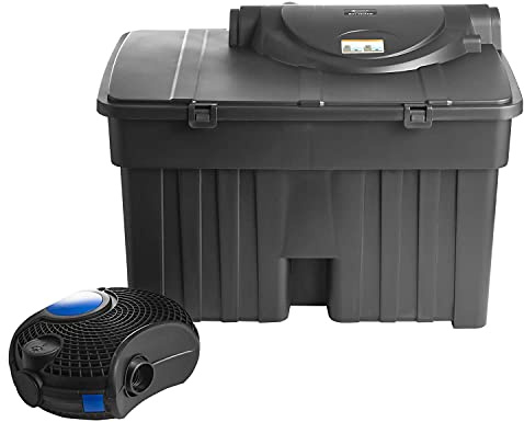 Swell UK Pond Filter Box Premium 45,000 & 10,000 L/H Pump with Strainer Casing | Includes 36w UV Clarifier for Greenwater & Algae | Biological & Mechanical Media and Built in Cleaning Mechanism