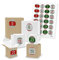 DIY itenga AdventskalenderSet V03 zum Selberbefüllen 24x Quader Würfel gemischt WEISS/BRAUN (Kraftkarton) + Sticker (Motiv Z28 Strickoptik)