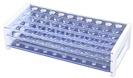 Almencla Kunststoff Rack Reagenzglashalter Reagenzglasständer Für Reagenzglas 50 Loch - Klar, 18 mm, 40 Löcher