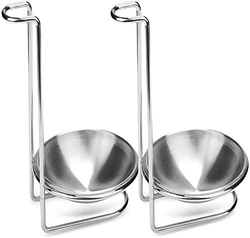 Spoon Rest Holder, iPstyle Stainless Steel Vertical Saving Soup Ladles Holders or Hotpot Restaurant, Buffet, Fast Food Restaurant Kitchen Decor Tool (Spoon Rest - 2Pack)