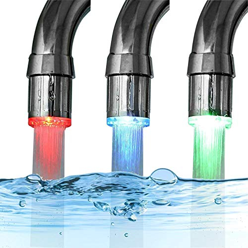 Cocina Nuevo 7 colores que cambian automáticamente Luz LED Cabeza de ducha Agua Los niños se lavan las manos más Sensor de temperatura Stream Toque Pulverizador para la cocina Fregaderos (6 PC)